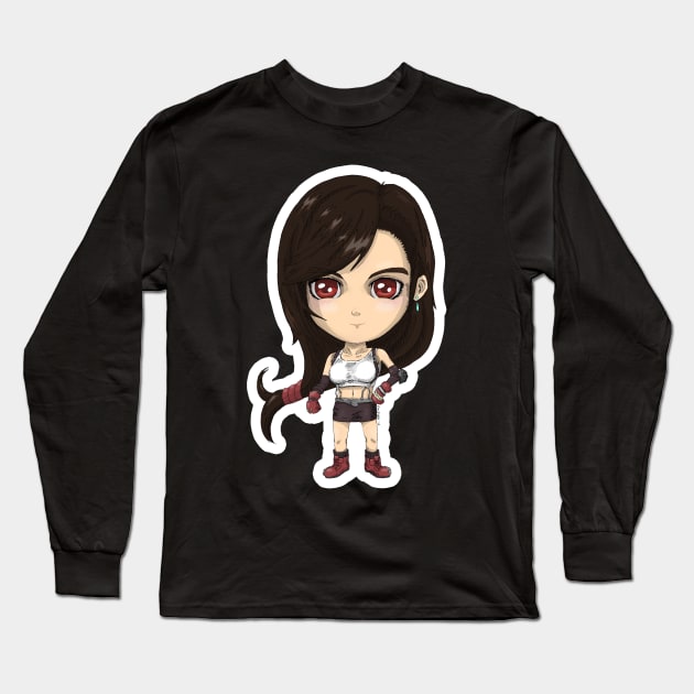 Tifa Lockhart Chibi Long Sleeve T-Shirt by mpenoud1